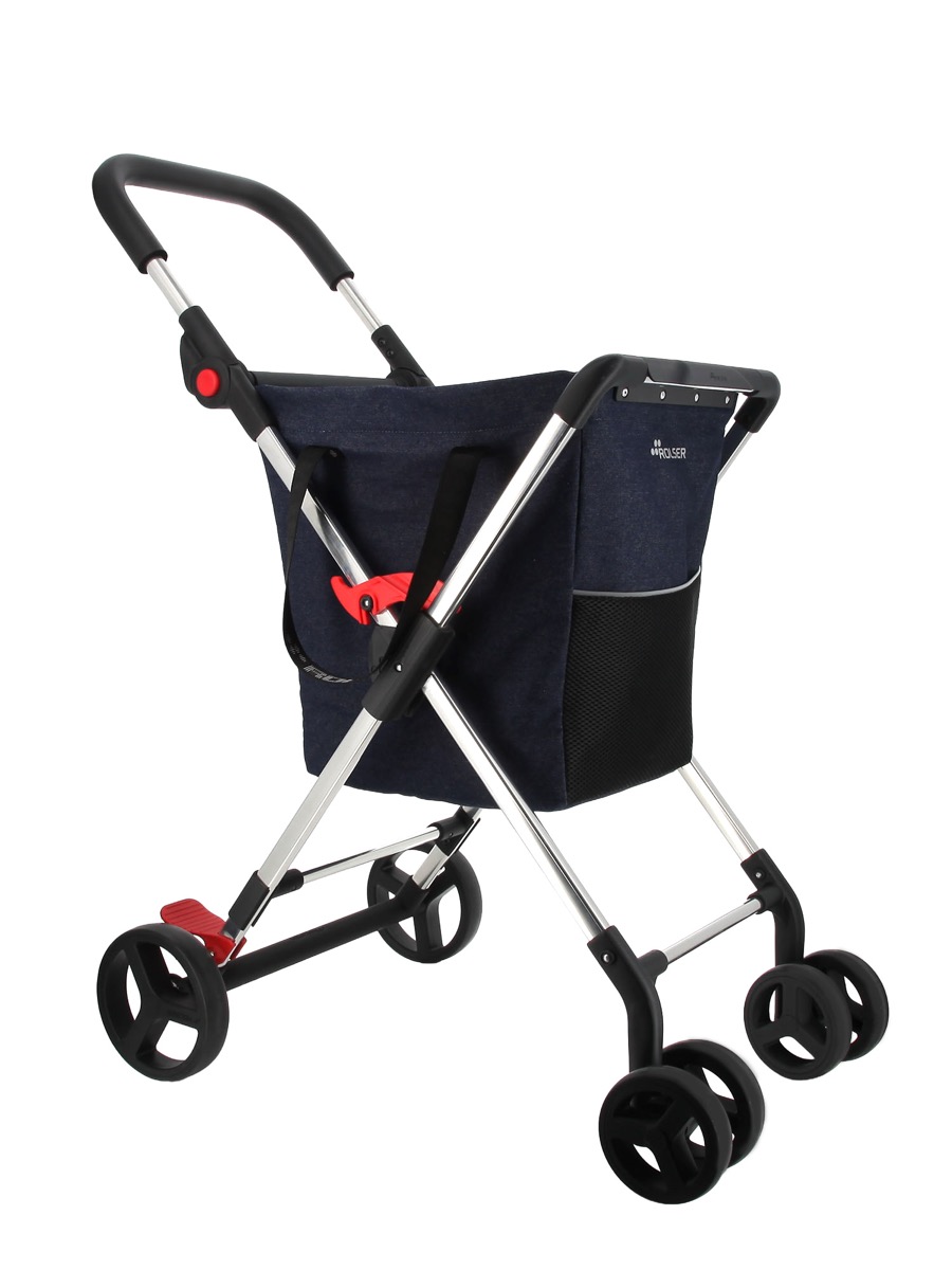 chariot rolser mini basket poussette-8 Chariot Rolser Basket Denim M4B - 4 Roues - 40L – Image 1